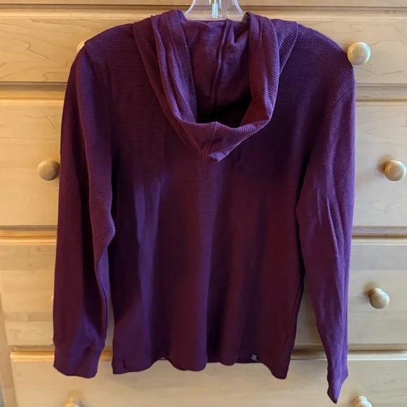 ⭐️ Vans Womens Long Sleeve waffle knit Top Maroon Hoodie - Picture 2 of 4